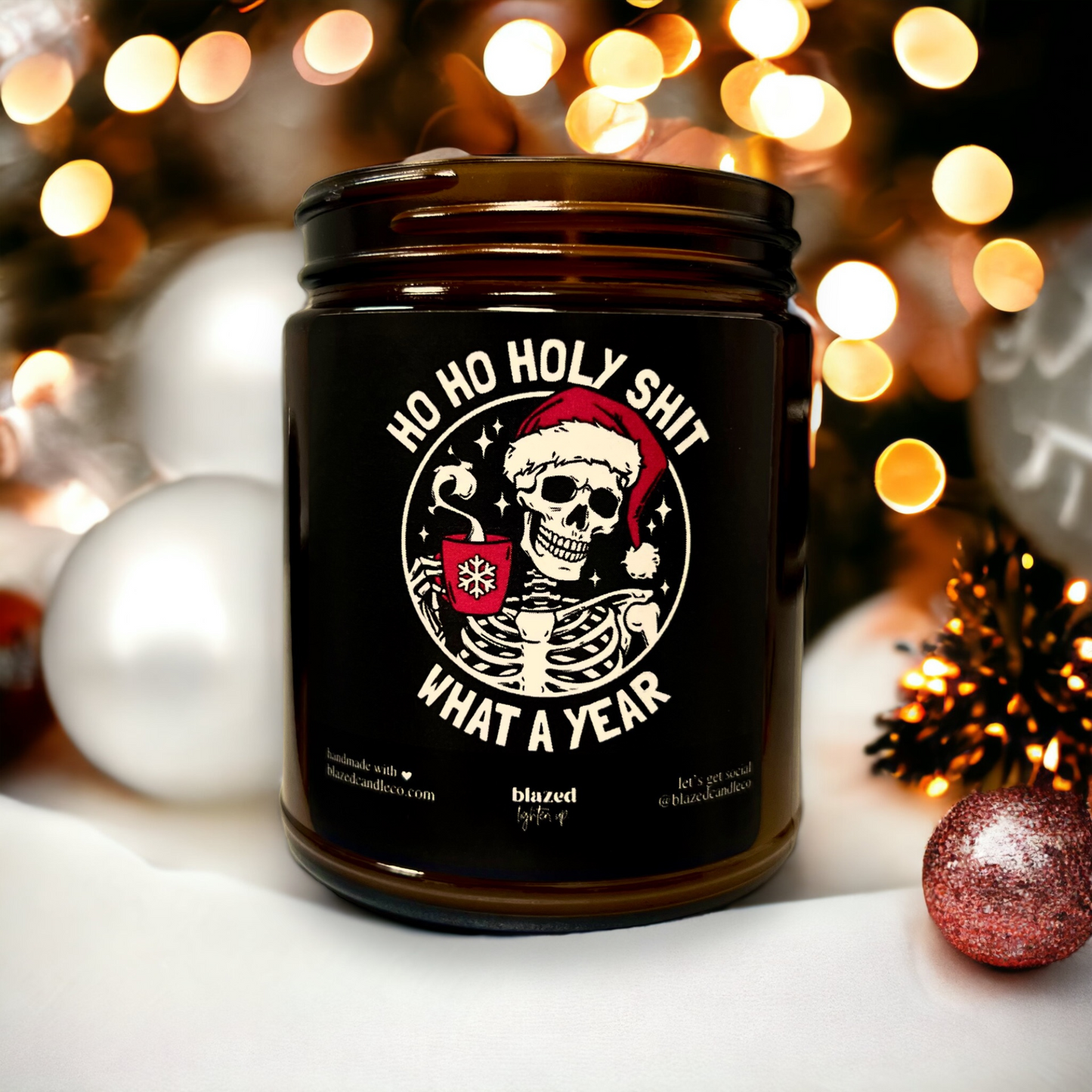 Holy Shit What A Year - Funny Christmas Candle