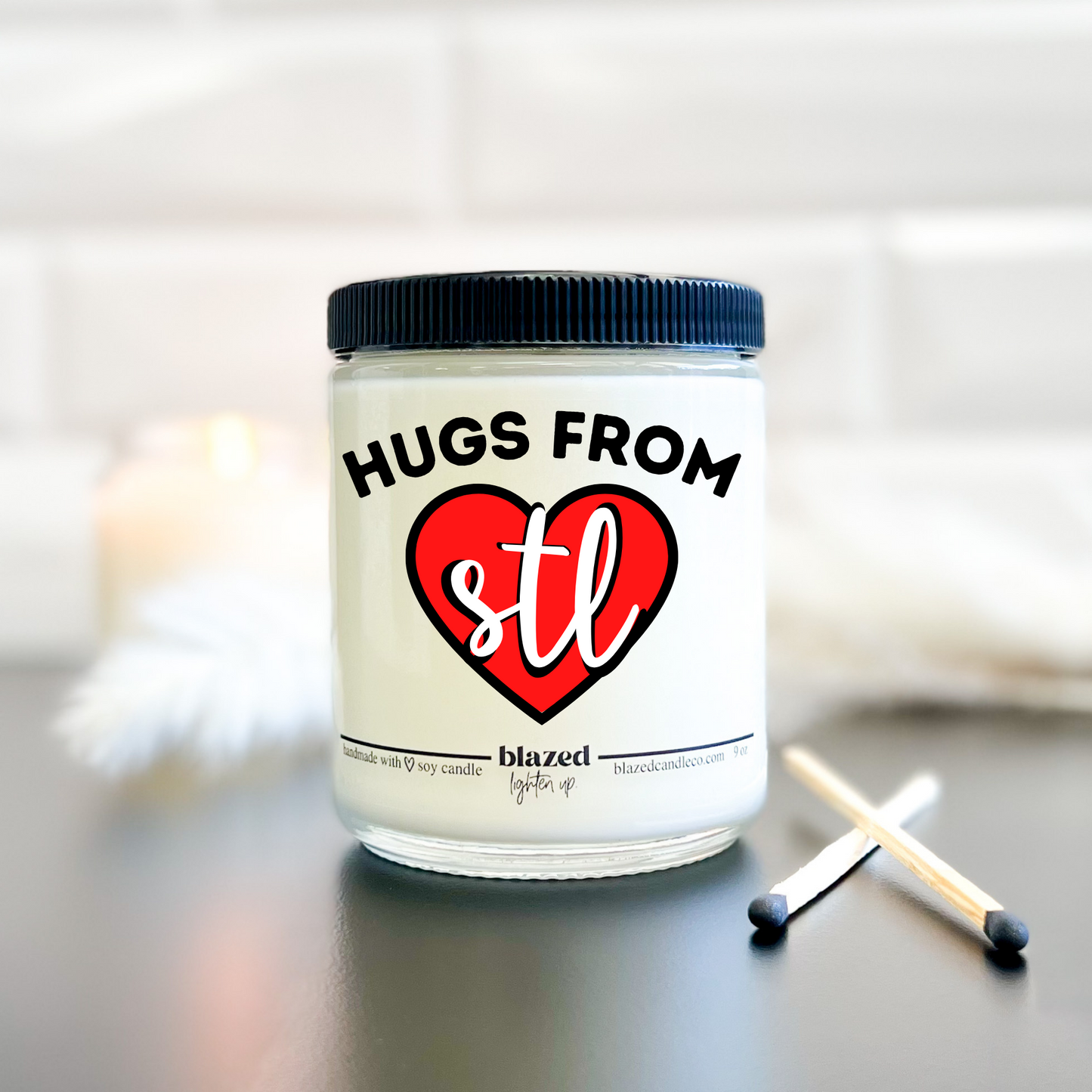 Hugs From STL Candle