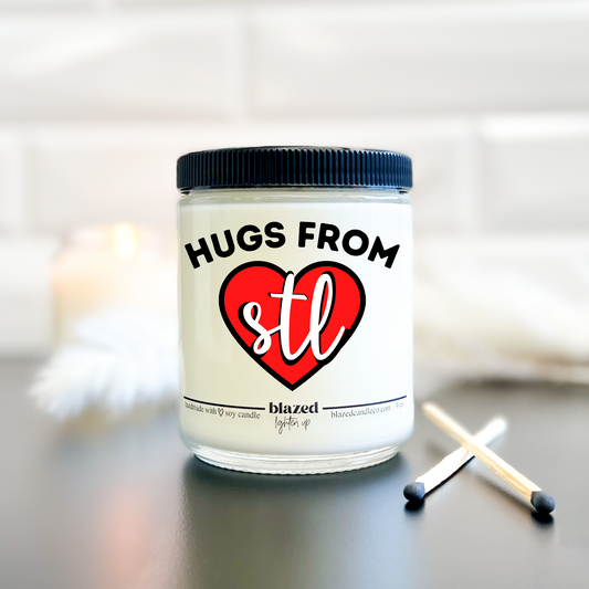 Hugs From STL Candle